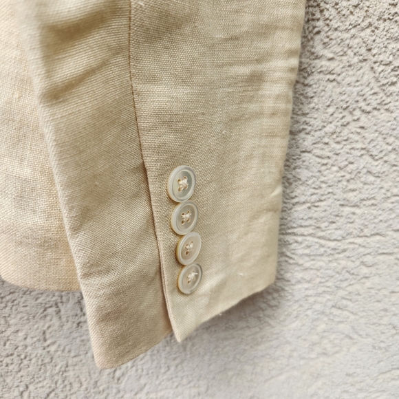 RALPH LAUREN Boy's Blazer Size 4 Twill 100% Linen Jacket Shoulder Pads - Picture 7 of 11